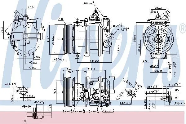 Компресор кондиціонера C/E-Class 1.6-1.8 CGI/NGT/Kompressor 02-15 NISSENS 890322 (фото 1)