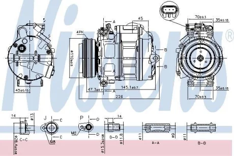 Компресор кондиціонера BMW X5 (E70/E71) 3.0 D 06-14 NISSENS 890329