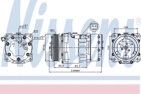 Компресор кондиціонера Citroen Berlingo/Peugeot Partner/Boxer 1.4-2.7HDI 96- NISSENS 89032