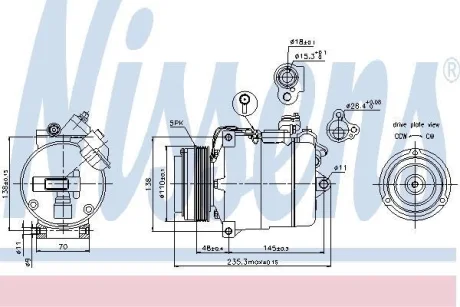 Компресор кондиціонера E46/E39/E38 2.0-5.0 97-07 NISSENS 89034