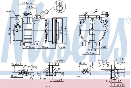 Компресор кондиціонера CERATO I 2.0 04-07 NISSENS 890376
