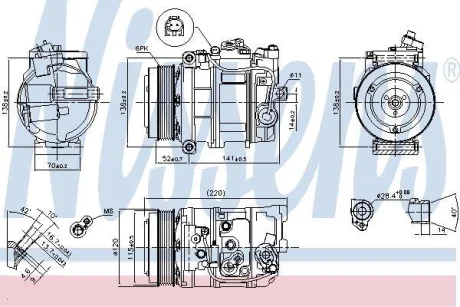 Компресор кондиціонера MB C-Class (W204)/E-Class (W212)2.0-3.5 07-16 NISSENS 890379