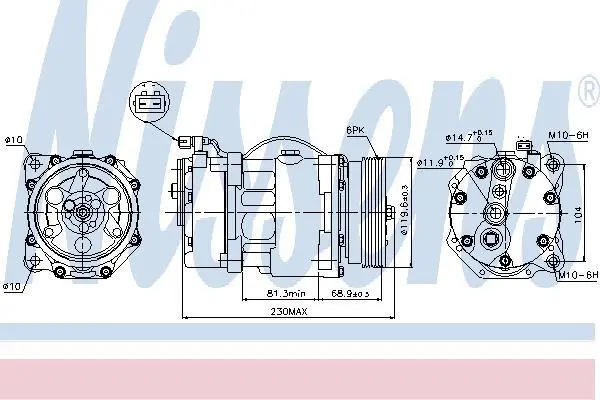 Компресор кондиціонера Passat/Golf/Sharan/Galaxy 88-02 NISSENS 89040 (фото 1)