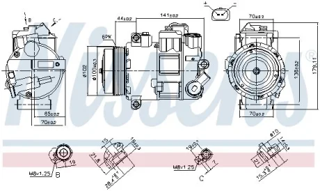 Компресор кондиціонера CRAFTER 2.0 TDI 11-16 NISSENS 890412