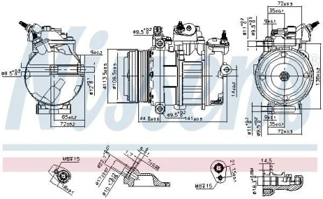 Компресор кондиціонера Focus/C-Max/Transit Connect 1.5-1.6 TDCi 10- NISSENS 890419
