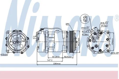 Компресор кондиціонера LT/Т4 2.5-2.8 TDI 95-06 NISSENS 89044