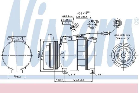 Компресор кондиціонера A4/A6/Passat 2.5TDI 97-05 NISSENS 89045