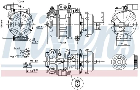 Компресор кондиціонера T5/Touareg/Phaeton 2.5/3.0/5.0TDI 03-10 NISSENS 890637