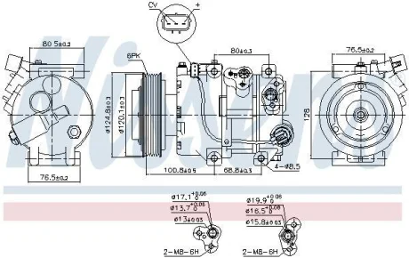 Компресор кондиціонера HYUNDAI ix35 (LM, EL, ELH)/SPORTAGE III (SL) 2.0-2.4 10-15 NISSENS 890651