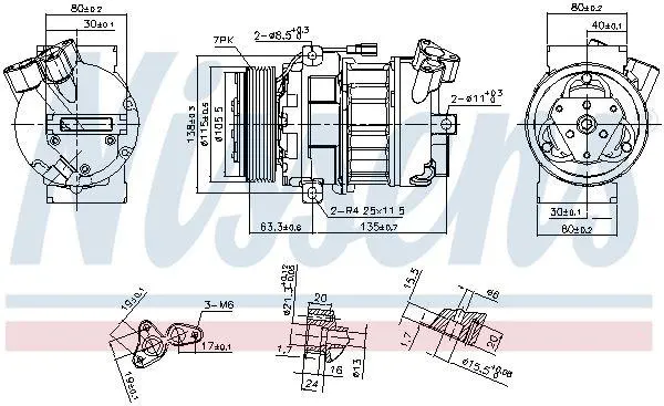 Компресор кондиціонера Renault Trafic/Vivaro/Laguna 2.0 dCi 06- NISSENS 890656 (фото 1)