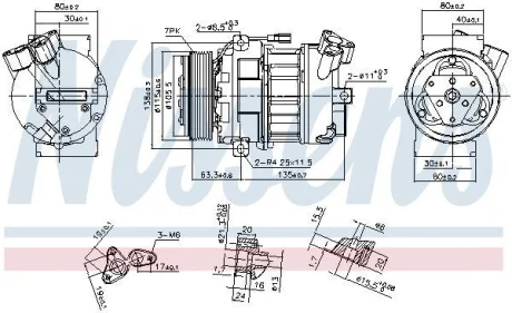 Компресор кондиціонера Renault Trafic/Vivaro/Laguna 2.0 dCi 06- NISSENS 890656