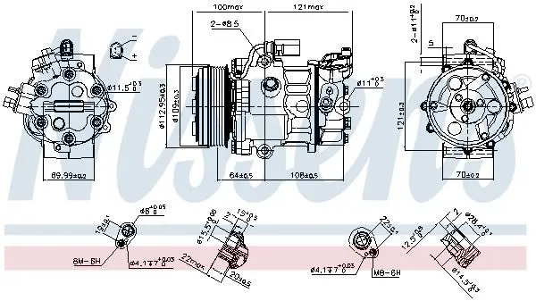 Компресор кондиціонера POLO V 1.6 10-22 NISSENS 890659 (фото 1)