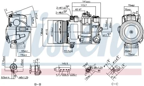 Компресор кондиціонера MB C-Class (W204)/E-Class (W212)2.0-3.5 07-16 NISSENS 890696