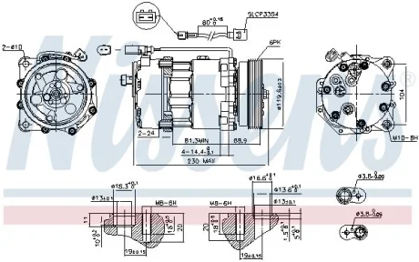 Компресор кондиціонера OCTAVIA/CADDY/GOLF 1.4-3.2 95-13 NISSENS 890761