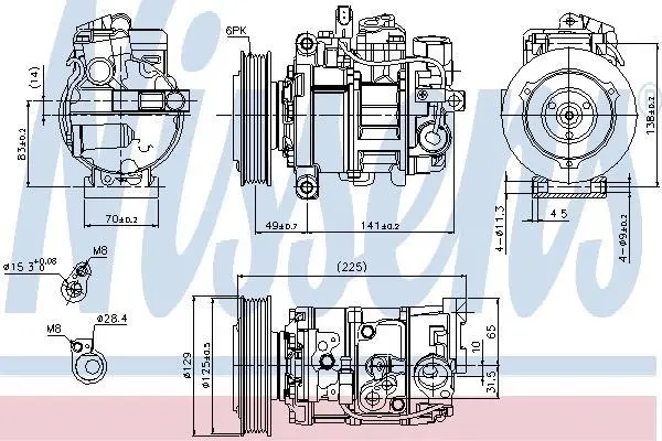 Компресор кондиціонера A6/A4/Q5 2.4-4.0 FSI/TFSI 04-17 NISSENS 89209 (фото 1)