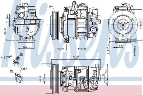 Компресор кондиціонера A6/A4/Q5 2.4-4.0 FSI/TFSI 04-17 NISSENS 89209