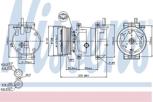 Компресор кондиціонера LACETTI/NUBIRA (J100) 1.4-2.0 97- NISSENS 89221 (фото 1)