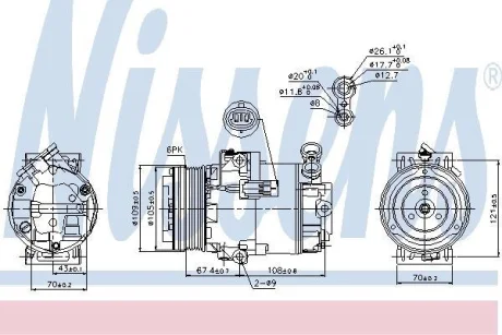 Компресор кондиціонера Astra H/Zafira B 1.7 CDTI 04- NISSENS 89222