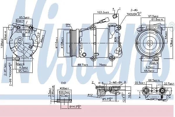 Компресор кондиціонера C-MAX (DM2)/FOCUS 1.8-2.0 04-12 NISSENS 89234 (фото 1)
