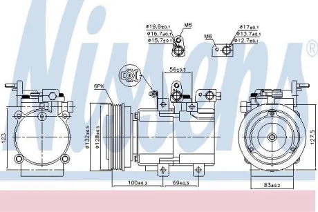 Компресор кондиціонера SANTA FÉ I/MAGENTIS I (GD, MS) 2.0-2.5 01-06 NISSENS 89238