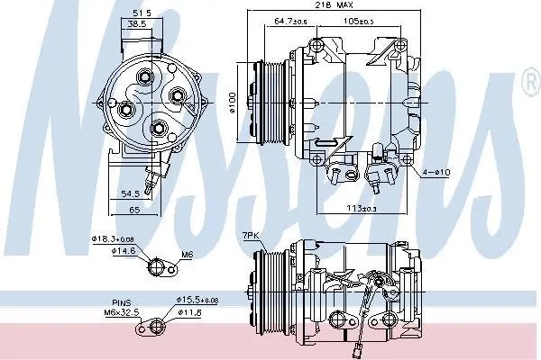 Компресор кондиціонера HONDA Accord/CR-V 2.0/2.4 01-07 NISSENS 89242 (фото 1)