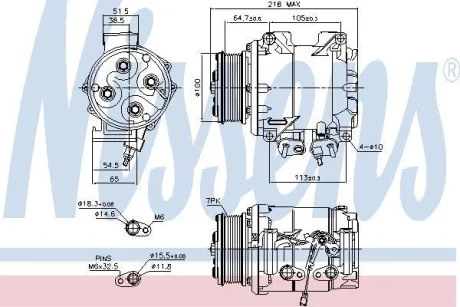 Компресор кондиціонера HONDA Accord/CR-V 2.0/2.4 01-07 NISSENS 89242