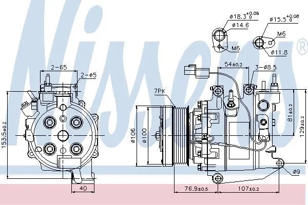 Компресор кондиціонера HONDA Civic/FR-V 1.8 05-12 NISSENS 89246 (фото 1)