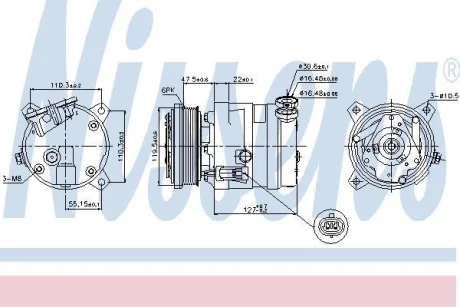 Компресор кондиціонера CHEVROLET NUBIRA 1.6/2.0 00- NISSENS 89257