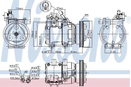 Компресор кондиціонера GETZ (TB) 1.4-1.6 02-10 NISSENS 89274