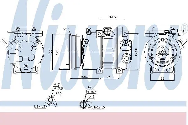 Компресор кондиціонера SANTA FÉ II/CEE\'D 2.0-2.7 06-12 NISSENS 89278 (фото 1)