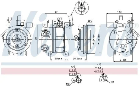 Компресор кондиціонера ACCENT III 1.4-1.6 05-10 NISSENS 89296