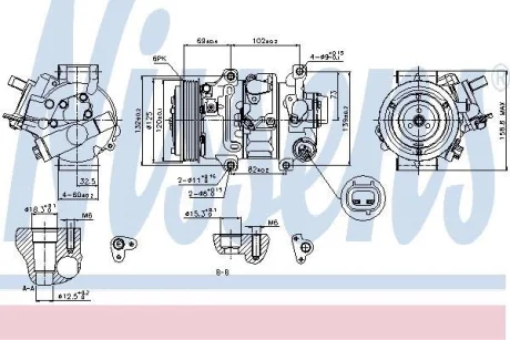 Компресор кондиціонера AVENSIS/COROLLA/RAV 4 III 1.6-2.0 06-18 NISSENS 89314