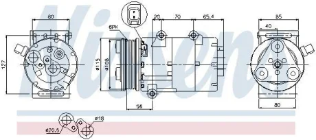 Компресор кондиціонера GALAXY II (WA6)/MONDEO IV (BA7)/S-MAX (WA6) 1.8-2.0 06-15 NISSENS 89326