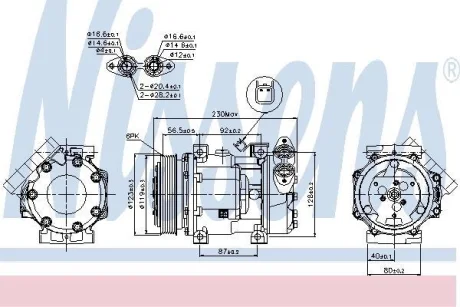 Комрпесор кондиціонера FOCUS/C-MAX 1.6 TDCi 04-12 NISSENS 89336