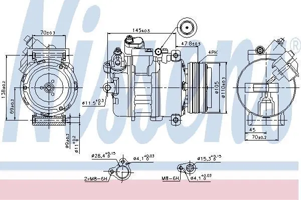 Компресор кондиціонера BMW X5 (E53) 3.0 00-06 NISSENS 89341 (фото 1)