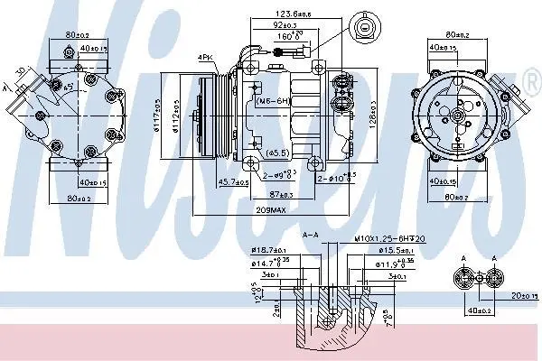 Компресор кондиціонера Fiat Ducato 2.3-3.0D 02- NISSENS 89347 (фото 1)