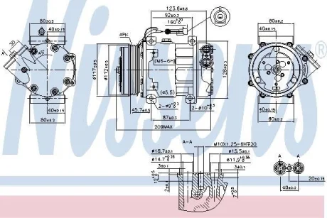 Компресор кондиціонера Fiat Ducato 2.3-3.0D 02- NISSENS 89347