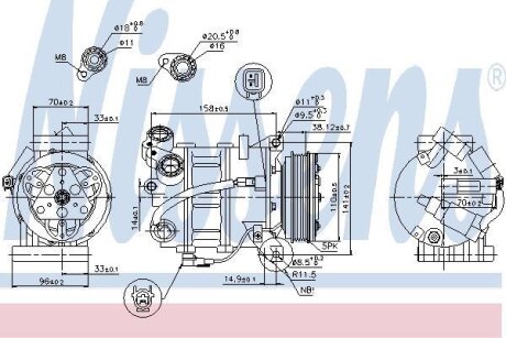 Компресор кондиціонера MONDEO IV/S-MAX (WA6) 2.5 06-15 NISSENS 89350