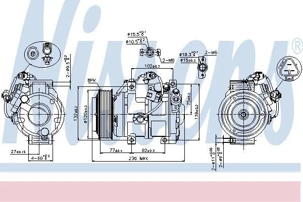 Компресор кондиціонера Land Cruiser 200/LX/GX 4.5-5.7 07- NISSENS 89511 (фото 1)