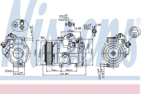 Компресор кондиціонера Land Cruiser 200/LX/GX 4.5-5.7 07- NISSENS 89511