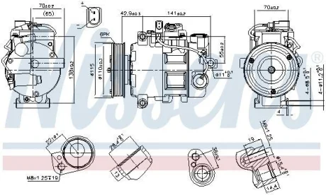 Компресор кондиціонера AUDI A4/A5/A6/A7/Q5 2.4-3.0 01-18 NISSENS 89513