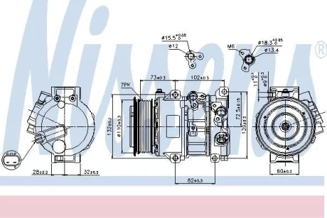 Компресор кондиціонера AVENSIS/RAV4 III 2.0/2.2 06-18 NISSENS 89516