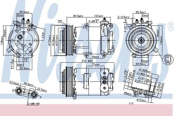 Компресор кондиціонера C-MAX (DM2)/FOCUS/TRANSIT 1.4-3.2 03-14 NISSENS 89569 (фото 1)