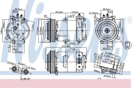 Компресор кондиціонера C-MAX (DM2)/FOCUS/TRANSIT 1.4-3.2 03-14 NISSENS 89569