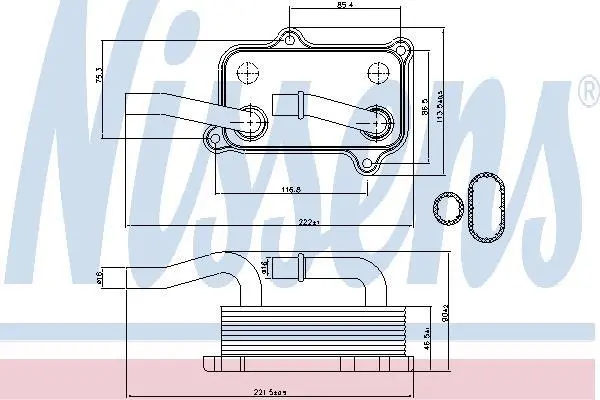 Радіатор масла MB E/C/M-Class (W210/202/203/163/164) 2.4-5.5i 96-11 NISSENS 90599 (фото 1)