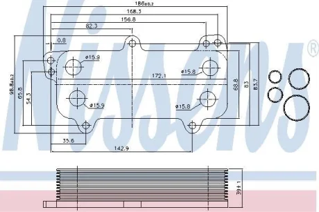 Радіатор масла T5 2.5TDI 03- NISSENS 90684