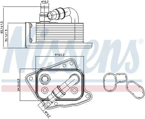 Радіатор масла BMW 3 (E46/E90/E92)/5 (E60/E61)/X1 (E84)/X3 (E83) 2.0 00-15 NISSENS 90688 (фото 1)
