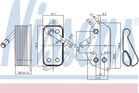 Радіатор масла BMW 1(E87/F21)/3(E90)/5(E60/F10)/X5(E70) NISSENS 90689