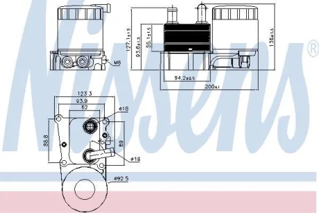 Радіатор масла Ford Transit 1.8D 98-13 NISSENS 90696