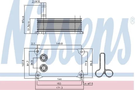 Радіатор масла Transit 2.4TDCi 00-14 NISSENS 90698